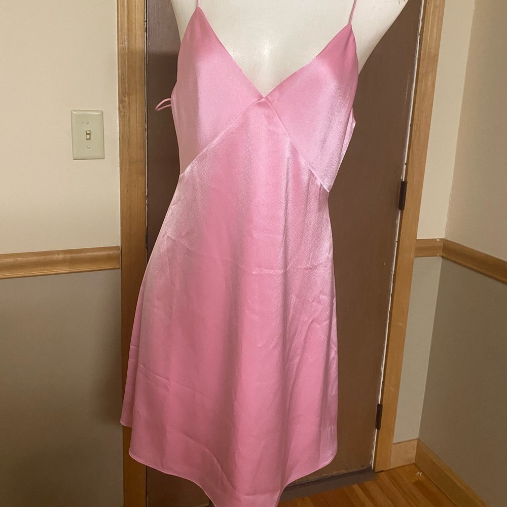 Alice and Olivia pink satin dress